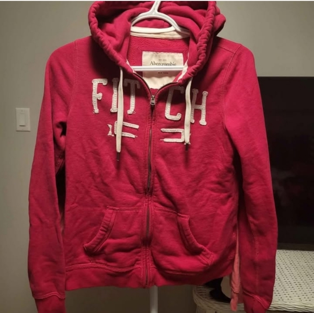 Abercrombie & Fitch Red Hoodie Sweater